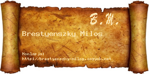 Brestyenszky Milos névjegykártya